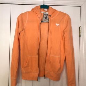 *Victorias Secret Pink* Orange Zip Up Hoodie